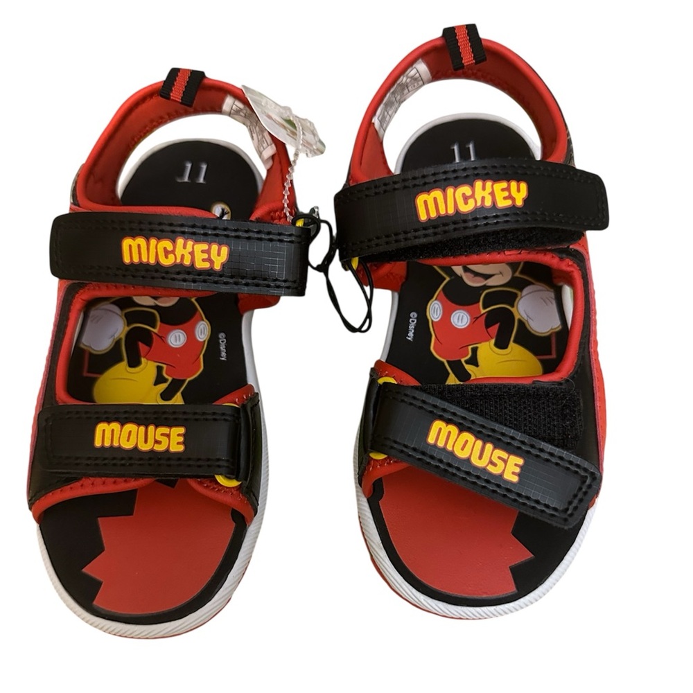 Disney Mickey Mouse Red Black Sandals Size 11